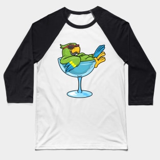 Parrot with Sunglasses and Glass Baseball T-Shirt